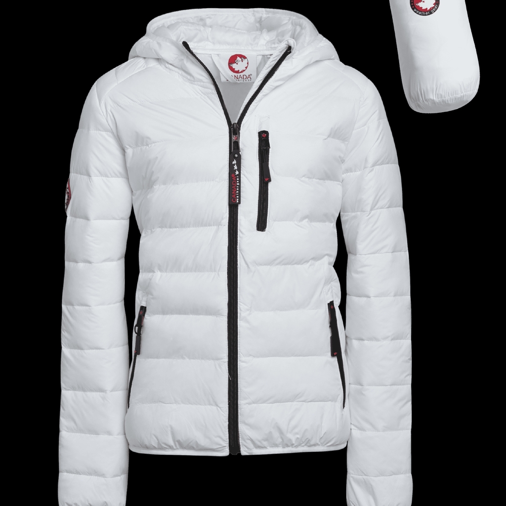 Canada Goose White Puffer Jacket with Glossy Finish